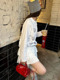 DAIIIBABYYY  -  Y2k Aesthetic Shell Printing Streetwear Basic T-shirts Preppy Style Spring Loose White Tops Women Casual Harajuku Grunge Shirts