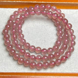 DAIIIBABYYY  -  6MM Natural Strawberry Quartz Triple Circle Bracelet Fashion Gemstone Jewelry For Women Healing Bohemia Holiday Gift 1PCS
