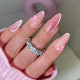 Daiiibabyyy  Manicure Long Almond False Nails Purple French Press on Nails Detachable Cat's Eye Cherry Fake Nials DIY