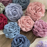 Daiiibabyyy 2024 Fashion Denim Blue Rose Large Hair Claw Clip Headwear Spring Summer Korean Women Oversized Flower Hairpin Hair Accessories