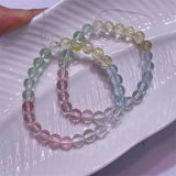 DAIIIBABYYY  -  7MM Natural Colored Topaz Bracelet Jewelry For Woman Men Healing Fengshui Stretch Fashion Gift 1PCS