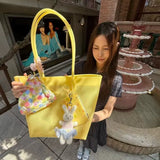 Daiiibabyyy  Summer Waterproof Pvc Transparent Tote Bag with Small Purse Women Jelly Shoulder Bag Beach Vacation Daily Travel Casual Shopper