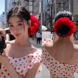 Daiiibabyyy  Large Elastic Hair Bands Rubber Bands Headwear 20cm Women Lace Scrunchies Ponytail Holders Tie Hair Hoop Large Plaid Scrunchy