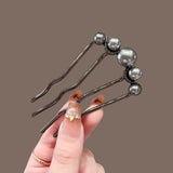 Daiiibabyyy  Pearl Flower U-Shaped Hair Combs for Women Elegant Style Metal Hair Forks Pearl Hairpin Clip Pins Hair Styling Tools Gifts