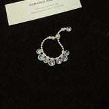 Daiiibabyyy  French Minimalist Zircon Crystal Tassel Clavicle Chain Bracelet Ring For Women Birthday Party Wedding Jewelry Gifts