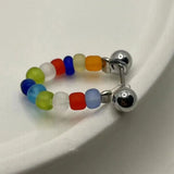 Daiiibabyyy  All-match Cool Lovely Girls Sweet Fashion Design Korean Style Earring Colorful Bead Women Jewelry Retro Ear Bone Stud