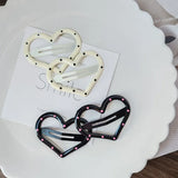 DAIIIBABYYY  -  2pc Alloy Big Heart Five-stare BB Hairpin Hair Clips for Women Girls Childs Gift Hair Accessories Party Holiday Ornament