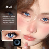 Colored Contact Lenses with 1 Pair Degree 0~-6.00 Natural Brown Lenses 1 Year K4 Blue Lens Korean Fashion Lenses