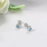 Daiiibabyyy  Mini Colorful Heart Ear Cartilage Piercing Lobe Stud Earring for Women Y2k Accessories Tragus Rook Helix Flat Ear Jewelry KAE312