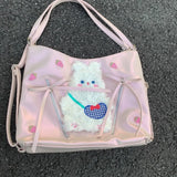 Daiiibabyyy  Rabbit Strawberry Shoulder Bag Large Capacity Tote Bolsos Mujer Y2K Sweet Cool Girls Sac Femme Bags for Woman Original Bolso