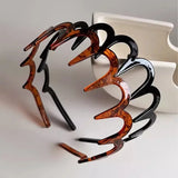 DAIIIBABYYY  -  Fashion Bangs Broken Hair Teethed Non-slip Amber HairBand for Women Girls Sweet Hair Ornament Headband Fashion Hair Accessories