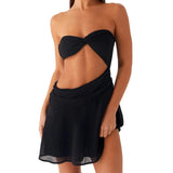 Daiiibabyyy  Elegant Off-Shoulder Bodycon Dress with Cutout Detail and Ruched Design Perfect for Summer Parties and Beach Outings