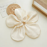 DAIIIBABYYY  -  New Summer Hair Accessories For Sweet Girls Large Size Solid Color Satin Flower High Elastic Head Rope Hair Scrunchies