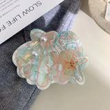 Daiiibabyyy  New Ocean Series Pearl Shell Hairpin Grab Clip Personalized Creative Shark Clip Back Head Disc Hair Grab Hair Accessories