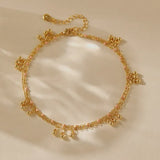 Daiiibabyyy  Color Double Layer Small Beads Chain Anklet for Women Light Luxury Summer Boho Vocation Foot Chain Party Jewelry Gifts