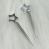 Daiiibabyyy  Punk Charms Rivet Star Earrings Korean Fashion Aesthetic Drop Earrings Women Geometric Goth Jewelry Grunge Earrings Accessories