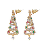 DAIIIBABYYY  -  Hot Selling Shiny Rhinestone Hollow Christmas Tree Earrings Women's Fashion Luxury Versatile Charm Earrings Holidays Gift 2024