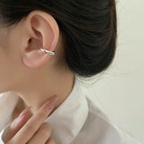 Daiiibabyyy  2Pcs Unique Fake Piercing Metal Ear Clips Neutral Style for Women and Men Asymmetry Round Earring Trendy Jewelry Gifts