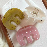 Daiiibabyyy  New Style Polka Dot Hair Claw M-Shaped Classic Claw Clips Elegant Hairpin Shark Clips Hair Accessories for Women Girls