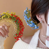 Daiiibabyyy  4 Colors New Chinese Style Flower Hairpins Women's Sweet Hair Sticks Party Hair Fork Bridal Wedding Romantic Hair Accessories M