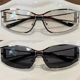 Daiiibabyyy  New Vintage Sunglasses Women Men Fashion Y2K Brand Designer Black Gradient Sun Glasses Steampunk Glasses Shades Glasses Eyewear