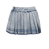 Daiiibabyyy Summer Sexy Denim Pleated Mini Skirts For Women 2024 Y2k Night Club  Skirt Fashion Blue High Waist Short Skirt