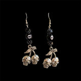 DAIIIBABYYY  -  handmade skull lucky cherry cherries grunge earrings eight balls black dice
