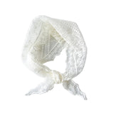 Daiiibabyyy Hollow Lace Triangle Scarf Head Wrap Scarf Office Lady Wrist Hair Tie Bandana Kerchief Women Girl Headscarf Headband Hair Band