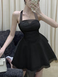 Daiiibabyyy Summer Sexy Backless Mini Dress Strapless Y2k Short Dresses for Women Mesh A-line Korean Fashion Party One Piece Vestido Mujer