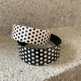 Daiiibabyyy  French Polka Dot Daily Acetate Wide Headband Black White Minimalist Fashion Y2K Ins Niche Sweet Cute Women Hair Accessories