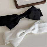 DAIIIBABYYY  -  French Style Black Satin Big Bow Hairpin New Women's Face Small Hair-Top Clip Back Head Hair Clip Headdress New