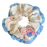 DAIIIBABYYY  -  2024 New Lace Edge Oversized Hair Ropes Women Mori Girl Flower Button Scrunchies Cherry Bunny Ponytail Holder Kawaii Headwear