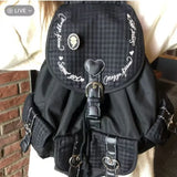 Daiiibabyyy  Y2k Letter Plaid Schoolmochila High Capacity Bag Lightweight Backpack Student Sac Femme 2026 Fashion Casual Bags for Woman