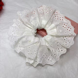 Daiiibabyyy  Large Elastic Hair Bands Rubber Bands Headwear 20cm Women Lace Scrunchies Ponytail Holders Tie Hair Hoop Large Plaid Scrunchy