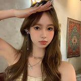 DAIIIBABYYY  -  Personality Elf Butterfly Wing Long Tassel Clip Earring for Women Charm Fake Piercing Ear Cuff Hanging Earring Y2K Jewelry Gift