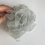 Daiiibabyyy  1PC Elegant Polka Dot Organza Hair Claw Clips Set, 2 - Piece Large Floral - Shaped Hair Accessories For Women Daily Use