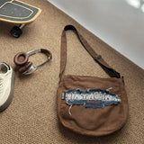 Daiiibabyyy  Patchwork Denim Letter Embroidery Women's Handbags Harajuku Streetwear Shoulder Bag Vintage Y2k Aesthetic Travel Crossbody Bags