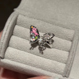 Daiiibabyyy  Colorful Butterfly Doodle Open Ring for Women Exquisite Sweet Hollow Index Finger Elegant Trendy Versatile Casual Jewelry Gift
