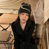 Daiiibabyyy  New Korean Fashion Y2k Bow Knitted Skullies Hat Soft Knitted Cap Bow Women Men Couple Beanie Caps Woolen Keep Warm Hats