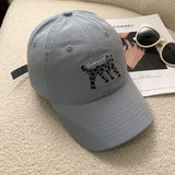 DAIIIBABYYY  -  New Spotted Cat Embroidered Baseball Cap Outdoor Versatile Soft Top Wide Brim Big Head Adjustable Sports Hat for Men and Women