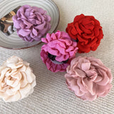 DAIIIBABYYY  -  Romantic French Rose Flower Barrettes Women's Back Head Shark Clip Large Grip Loose Clip Headdress Fashion