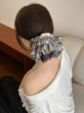 Daiiibabyyy  Korean version of premium striped hair band 4-layer striped large intestine ring hairrope headrope ball head hairaccessories