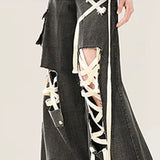 Daiiibabyyy Black American Retro Jeans Wide Leg Baggy Pants Trousers Y2k Fashion 2024 Boyfriend Loose Versatile Denim Pants Straight Jeans