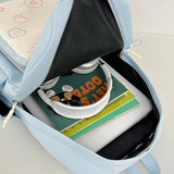 Daiiibabyyy  Women Students Sweet Patchwork Contrast Color Backpack Preppy Y2k Aesthetic Cute Schoolbags High-capacity Kawaii Chic Backpacks