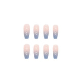 Daiiibabyyy  24Pcs/Set Full Coverage Waterproof Sticker Coffin False Nails Ballerina Press On Nail Set Seamless Removable Fake Nails Capsule