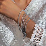 DAIIIBABYYY  -  5Pcs/Set Bohemian Full Rhinestone Bracelet for Women Men Luxury Shiny Zircon Adjustable Bracelet Party Female Jewelry