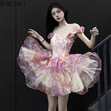 Daiiibabyyy  French sweet sexy temperament princess dress women's spring new design feeling flower suspender skirt tide