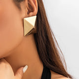 Daiiibabyyy IngeSight.Z Creative Gold Color 3D Geometric Stud Earrings for Women Men Vintage Wedding Party Jewelry 2023 Valentine Day Gift