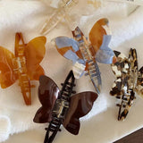 Daiiibabyyy  Vintage Acetate Butterfly Hair Claw for Women Fashion Large Marble Texture Butterfly Shark Crab Hair Clip Hair Accessories