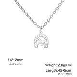 DAIIIBABYYY  -  U-shaped horse animal pendant necklace stainless steel women's horseshoe neck chain animal jewelry Valentine's Day party gift
